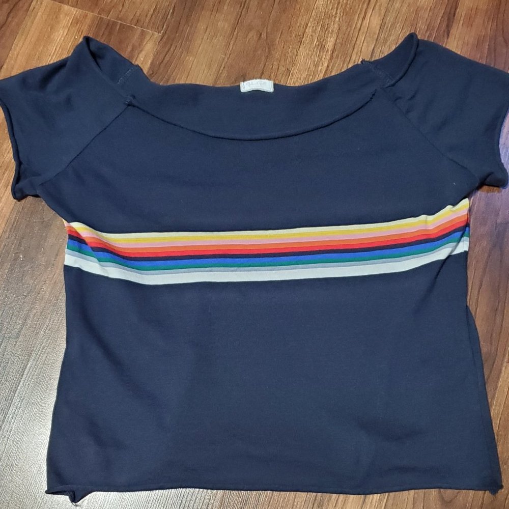 Brandy Melville Rainbow Stripe Tee